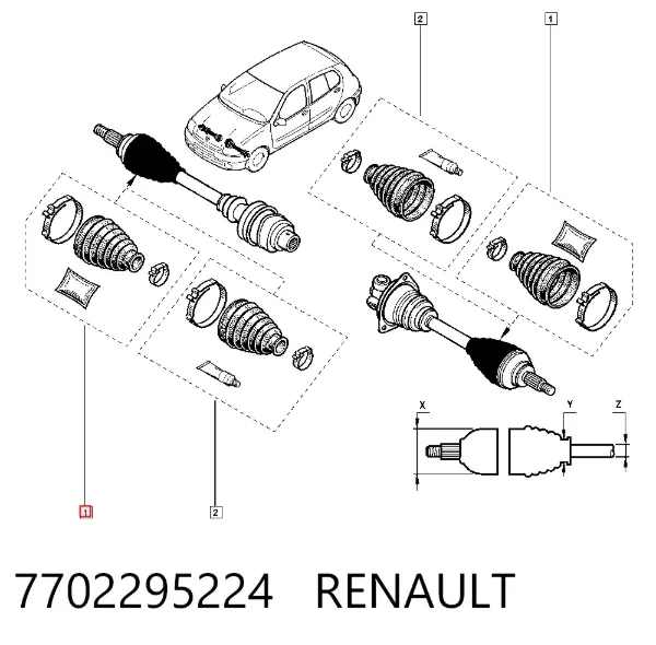 Пильник ШРУСа внутрішній 7702295224 Renault (RVI)