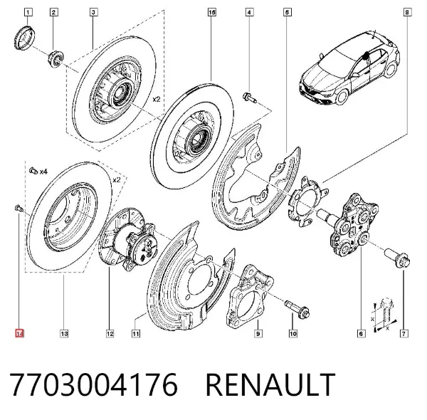 Болт гальмівного супорту 7703004176 Renault (RVI)