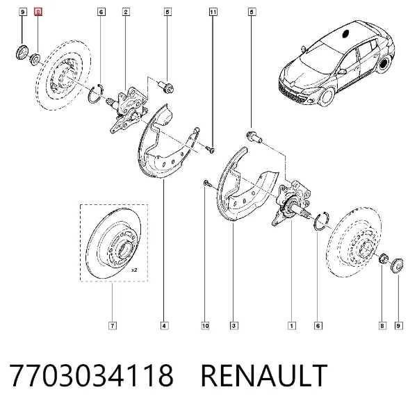 Гайка маточини передньої 7703034118 Renault (RVI)