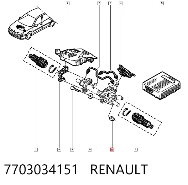 Болт/гайка кріплення 7703034151 Renault (RVI)