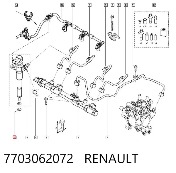 Кільце форсунки 7703062072 Renault (RVI)