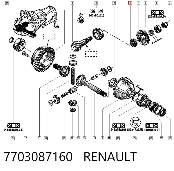 Ущільнювальне кільце, універсальне 7703087160 Renault (RVI)