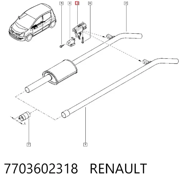 Болт вихлопної системи (глушника) 7703602318 Renault (RVI)