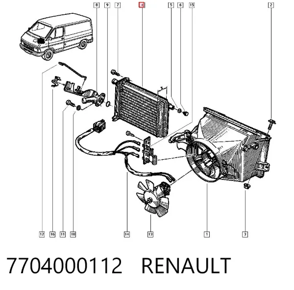 Радіатор пічки 7704000112 Renault (RVI)