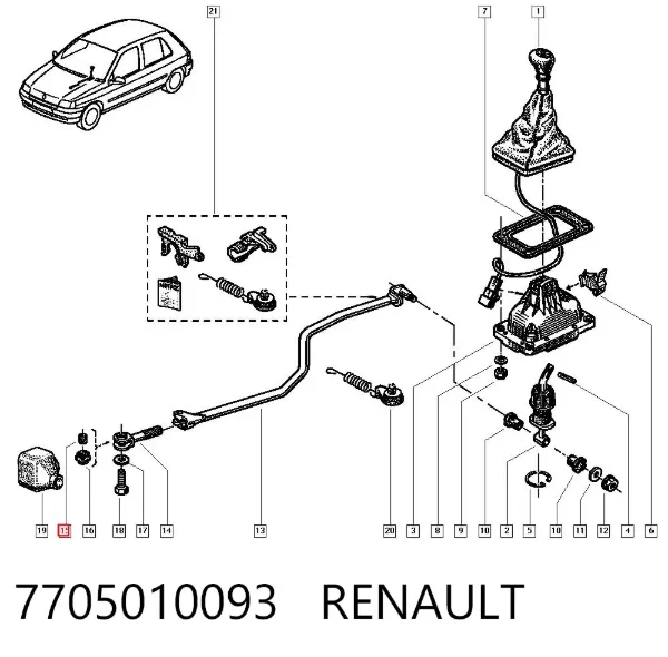 Втулка куліси 7705010093 Renault (RVI)