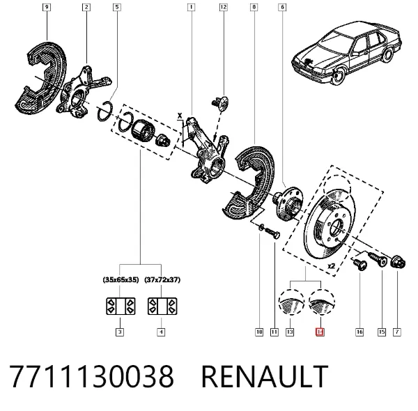 Гальмівні диски передні 7711130038 Renault (RVI)