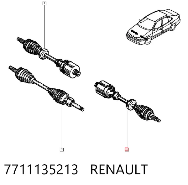 Ліва піввісь 7711135213 Renault (RVI)
