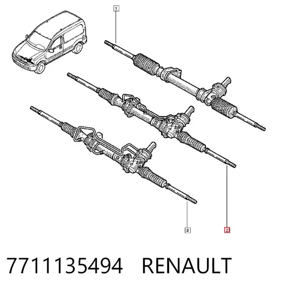Рульова рейка 7711135494 Renault (RVI)