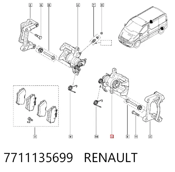 Ремкомплект супорту 7711135699 Renault (RVI)