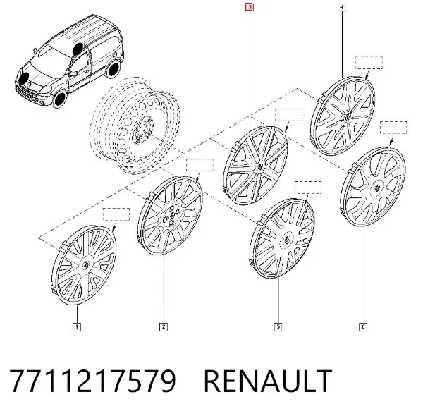 Ковпаки 7711217579 Renault (RVI)