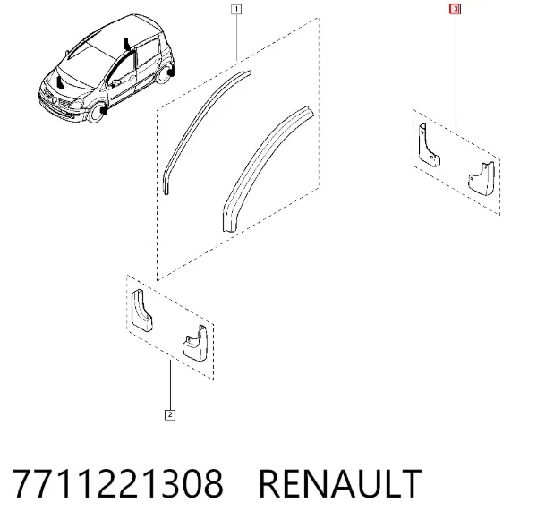 Бризковики задні 7711221308 Renault (RVI)