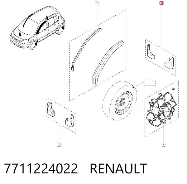 Бризковики задні 7711224022 Renault (RVI)