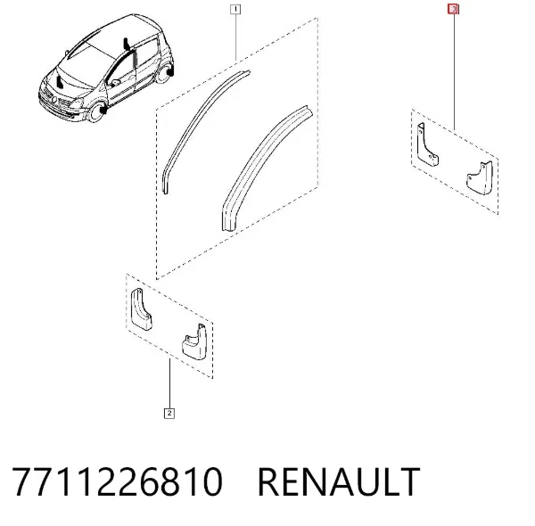 Бризковики задні 7711226810 Renault (RVI)