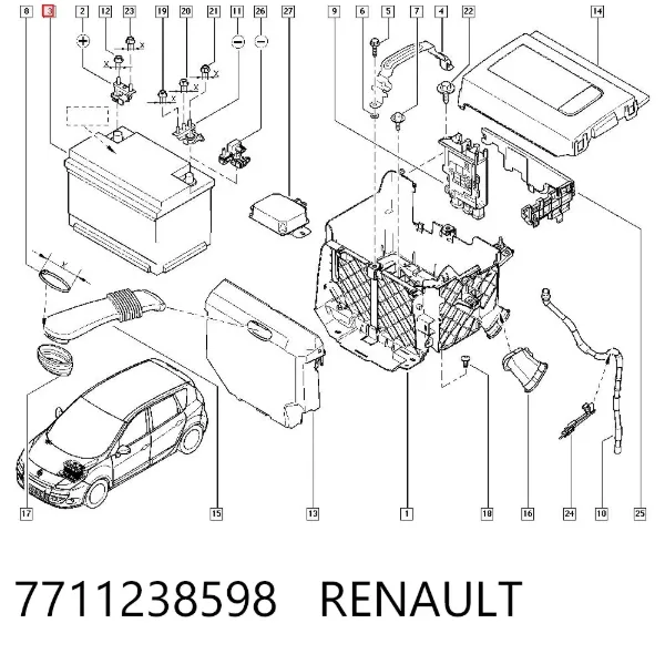 Акумуляторна батарея, АКБ 7711238598 Renault (RVI)