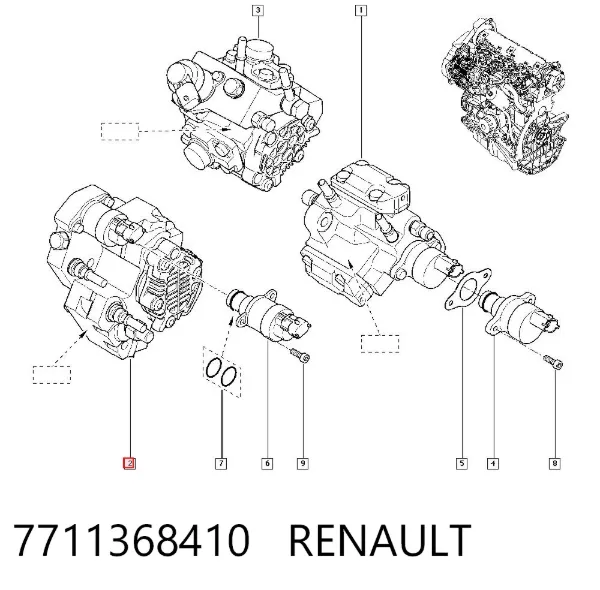Паливний насос високого тиску 7711368410 Renault (RVI)
