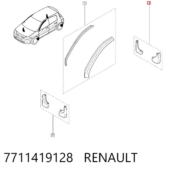 Бризковики задні 7711419128 Renault (RVI)