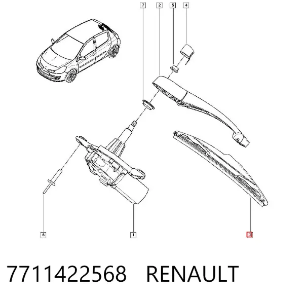 Задня щітка 7711422568 Renault (RVI)