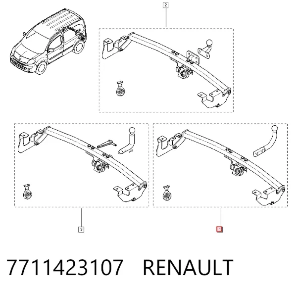 Фаркоп, куля причіпного пристрою 7711423107 Renault (RVI)