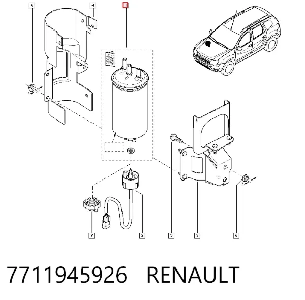 Паливний фільтр 7711945926 Renault (RVI)