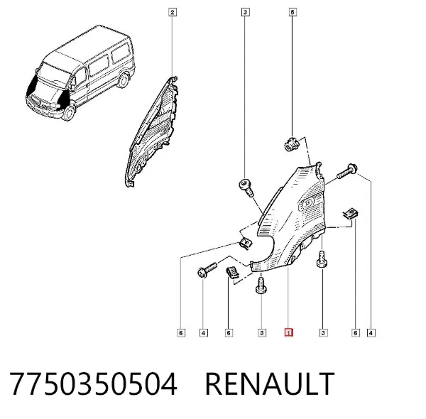Крило переднє ліве 7750350504 Renault (RVI)