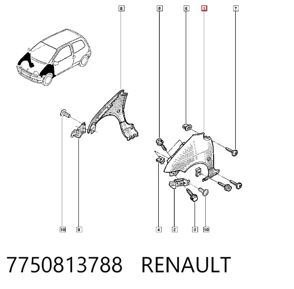 Крило переднє ліве 7750813788 Renault (RVI)