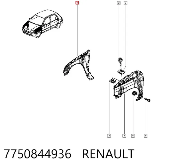 Крила 7750844936 Renault (RVI)