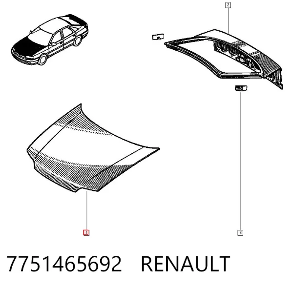 Капот 7751465692 Renault (RVI)