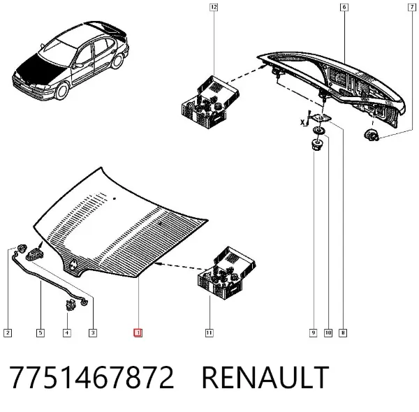 Капот 7751467872 Renault (RVI)