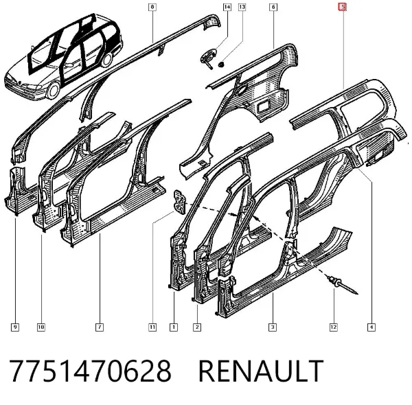 Крило заднє ліве 7751470628 Renault (RVI)