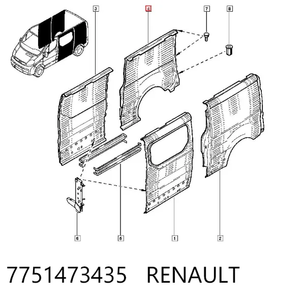Крило заднє праве 7751473435 Renault (RVI)