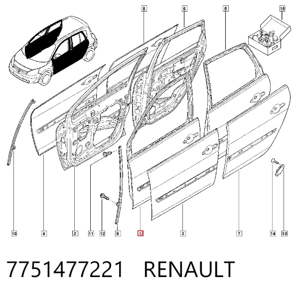 Двері передні ліві Renault Scenic II