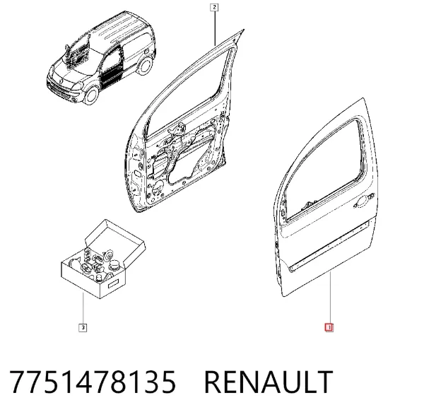 Двері передні ліві 7751478135 Renault (RVI)