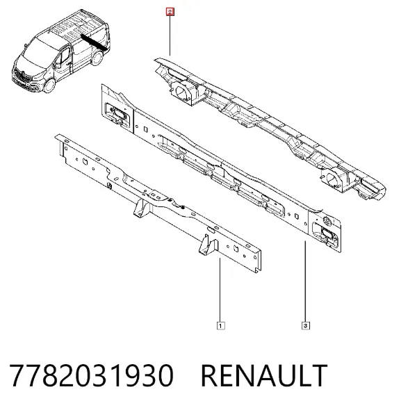 Підсилювач заднього бампера 7782031930 Renault (RVI)