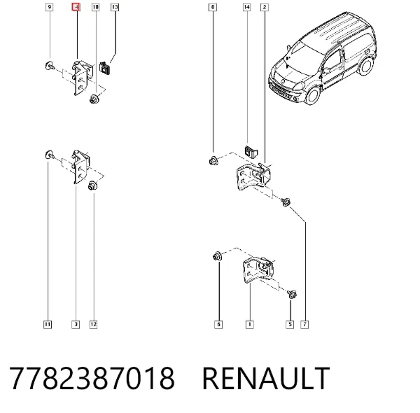 Петля передніх дверей 7782387018 Renault (RVI)
