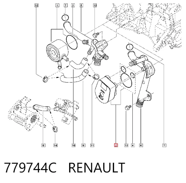 Радіатор масляний (холодильник), під фільтром 779744C Renault (RVI)