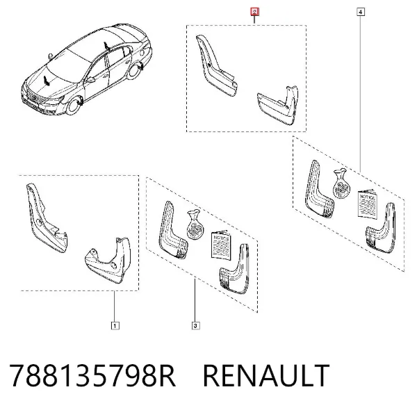Бризковики задні Renault Latitude L7