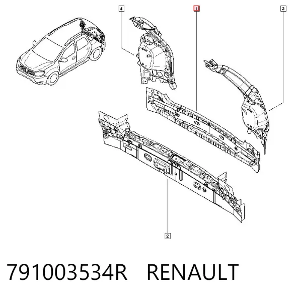 Панель задня, багажного відсіку 791003534R Renault (RVI)