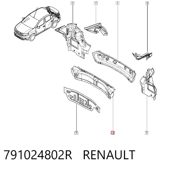 Панель задня, багажного відсіку 791024802R Renault (RVI)