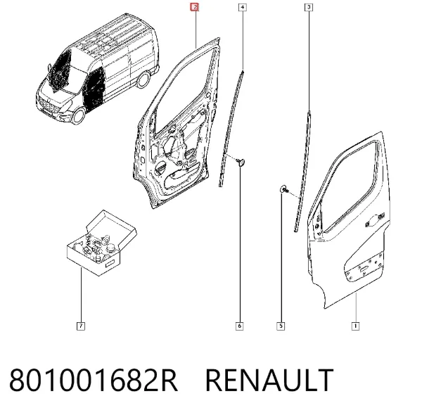 Двері праві передні 801001682R Renault (RVI)