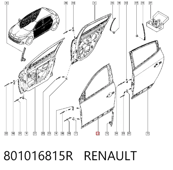 Двері передні ліві 801016815R Renault (RVI)