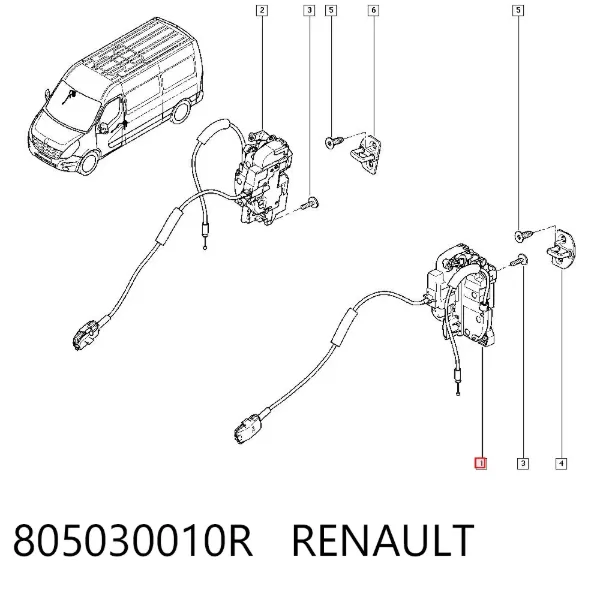 Замок передньої лівої двері 805030010R Renault (RVI)