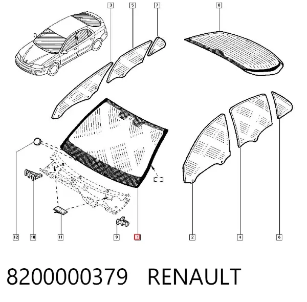 Лобове скло 8200000379 Renault (RVI)