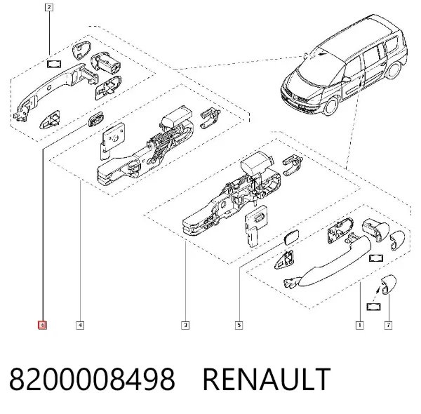 Накладка ручки дверей 8200008498 Renault (RVI)