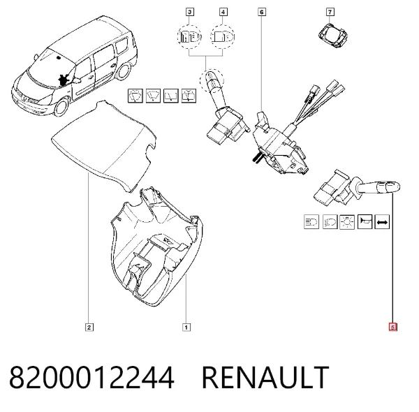 Перемикач підрульовий, лівий 8200012244 Renault (RVI)
