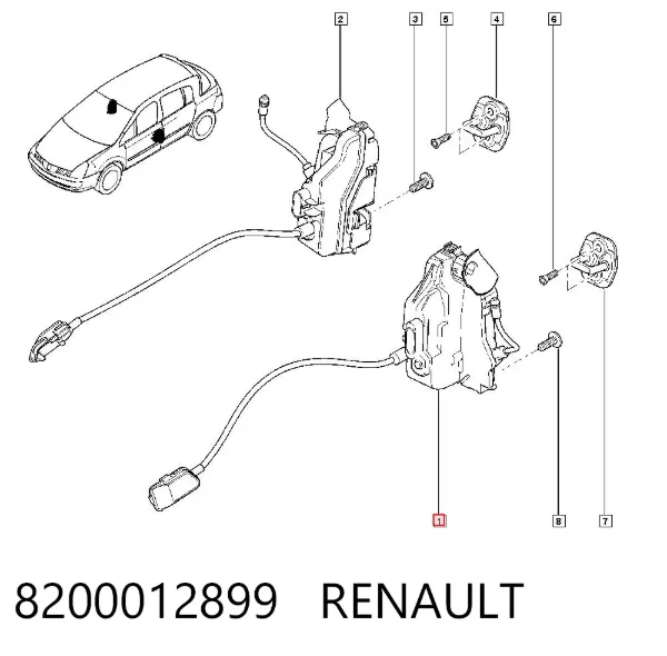 Замок передньої лівої двері Renault Vel Satis BJ0
