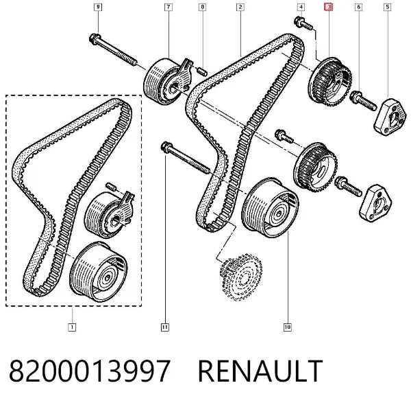 Шестерня розподільного валу 8200013997 Renault (RVI)