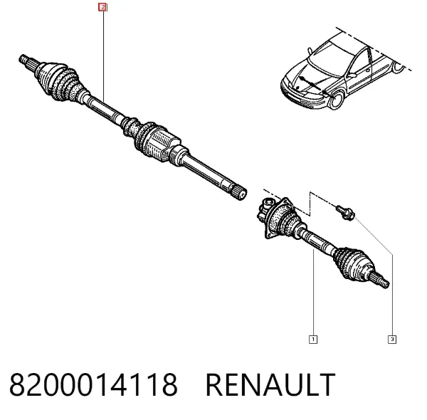 Піввісь права 8200014118 Renault (RVI)