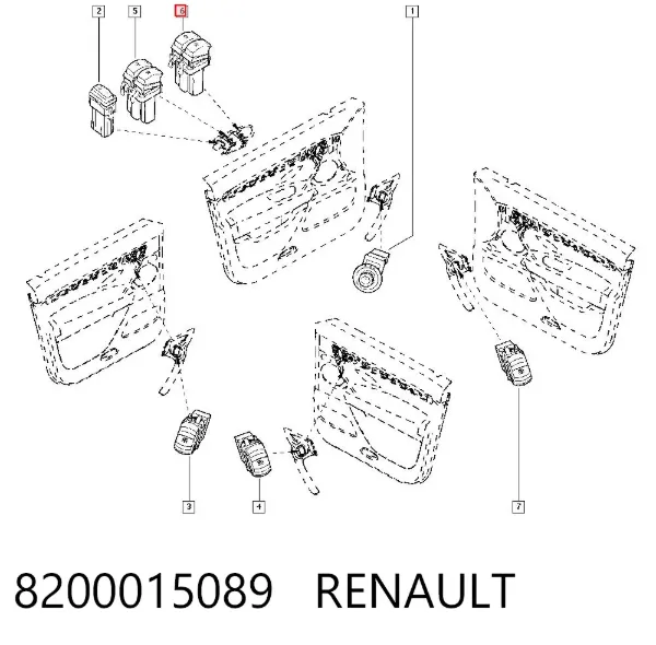 Кнопковий блок керування склопідіймачами передній лівий 8200015089 Renault (RVI)