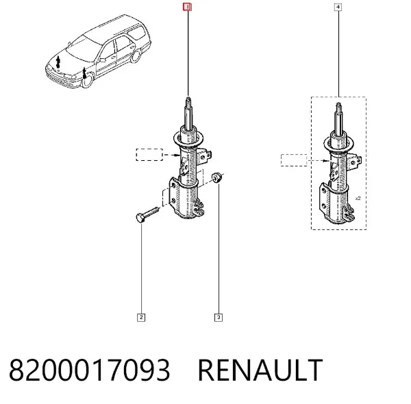 Амортизатор передній 8200017093 Renault (RVI)