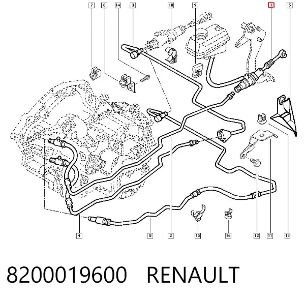 Головний циліндр зчеплення 8200019600 Renault (RVI)